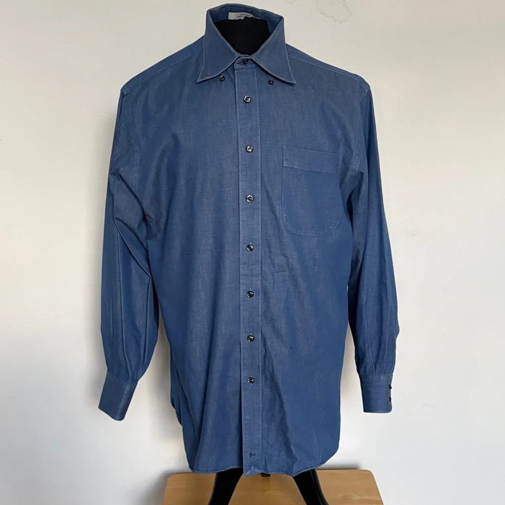 John W Nordstrom Men's Blue Button-Up Shirt Size 16-33 - Picture 1 of 13
